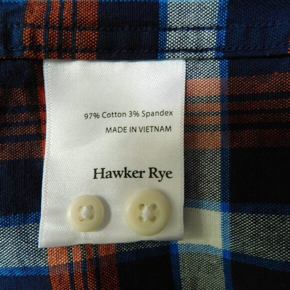 HAWKER RYE Oxford Stretch Flannel Button Down Shirt Plaid Check Mens XXL - Picture 6 of 8